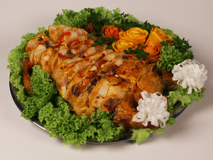 Курица фаршированная (грибы, перец болгарский), весовое
