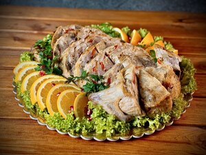 Курица фаршированная (грибы, перец болгарский), весовое