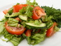 Салат зеленый из помидор и огурцов
